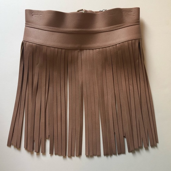 BCBGMAXAZRIA Nude Faux Leather Corset Belt Small - Picture 4 of 13